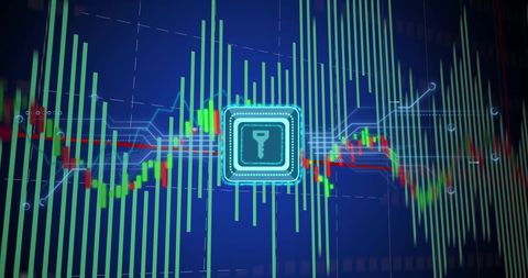 Secure Digital Encryption Key on Stock Market Data Graph - Download Free Stock Images Pikwizard.com