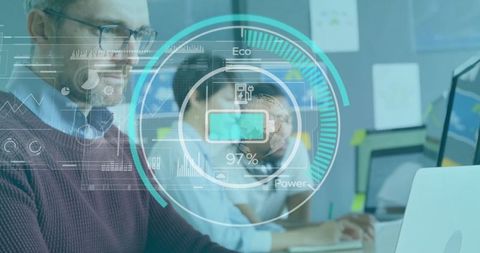 Senior Data Engineer in Futuristic Tech Workspace with Holographic Interface