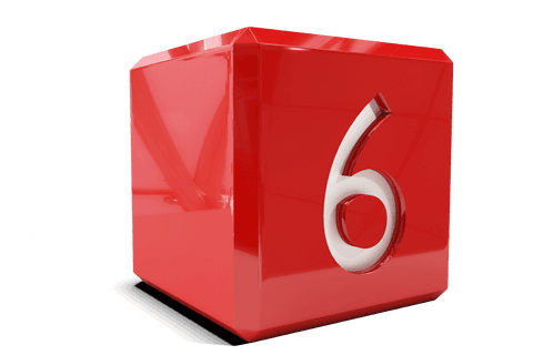 red cube with number six artwork on transparent background - Download Free Stock Videos Pikwizard.com