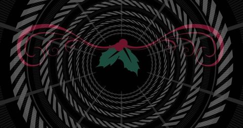 Digital Abstract Holiday Design with Holly and Concentric Circles - Download Free Stock Images Pikwizard.com