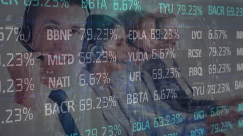 Call Center Agents with Stock Trading Overlay Display