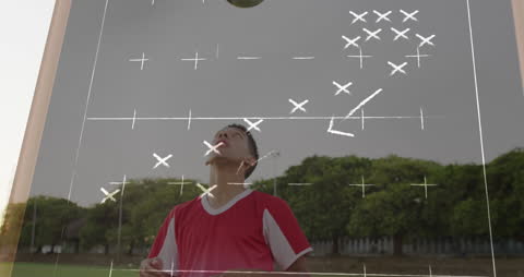 Soccer Strategy Concept with Digital Overlay and VR Training