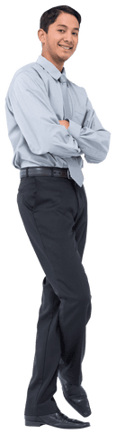 Smiling Asian Businessman Against Transparent Background