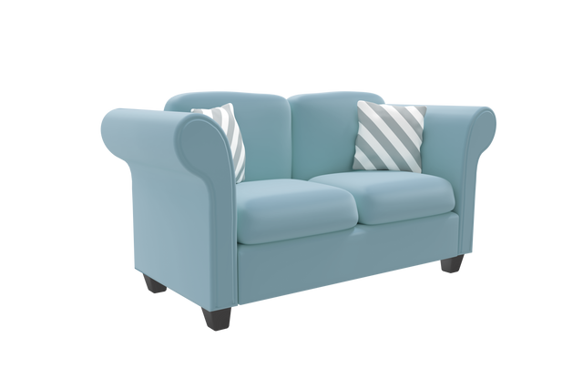 Digital Illustration of Blue Sofa with Pillows on Transparent Background - Download Free Stock Videos Pikwizard.com