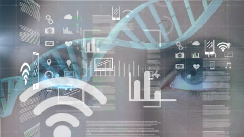 Futuristic Technology and DNA Data Integration Concept