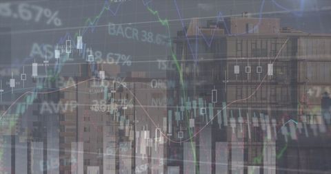 global financial data visualization against urban backdrop - Download Free Stock Images Pikwizard.com