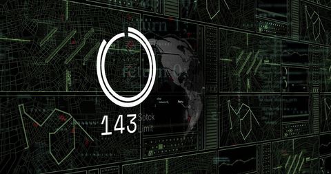 Global Data Networks and Processing Interfaces Over Black Backdrop - Download Free Stock Images Pikwizard.com