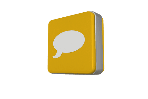 yellow cube icon with speech bubble on transparent background - Download Free Stock Videos Pikwizard.com