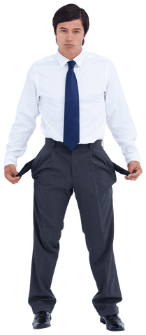 man in business attire with empty pockets on transparent background - Download Free Stock Videos Pikwizard.com