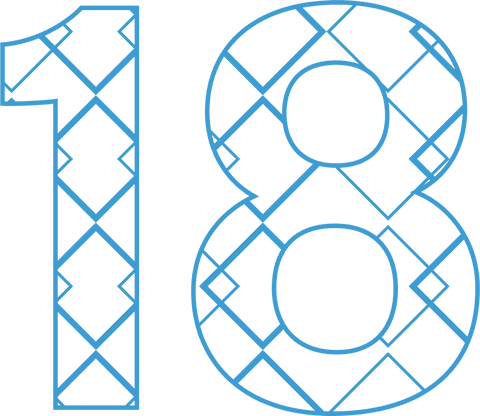 Blue Patterned Number 18 on Transparent Background - Download Free Stock Videos Pikwizard.com