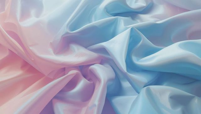 Pastel Gradient Silky Fabric with Elegant Ripple Effects