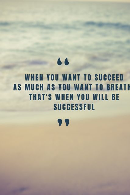 Inspirational Beach Poster with Motivational Quote for Success - Download Free Stock Templates Pikwizard.com