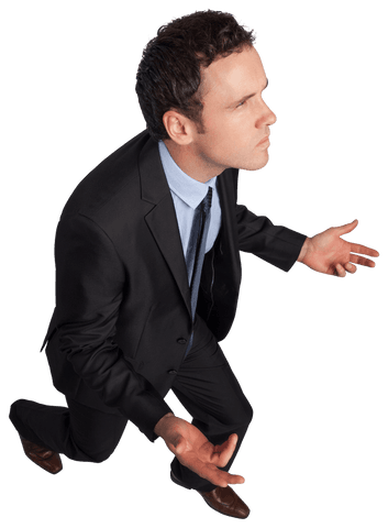 transparent businessman gesturing up with confused expression - Download Free Stock Videos Pikwizard.com