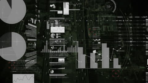 Futuristic Data Processing and Analytics Over City View