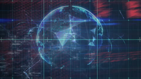 Futuristic Digital Globe with Secure Data Network