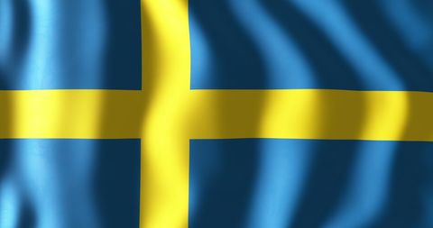 Waving swedish flag animation representing national pride