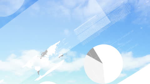 Abstract Data Visualizations Floating in Sky Concept