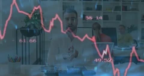 Stock Market Analysis: Team Discussion with Animated Decline Graph