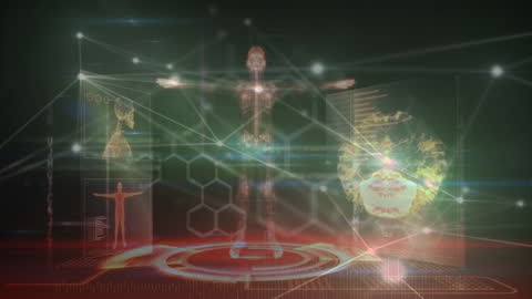Abstract Digital Interface with Virtual Human Body Hologram
