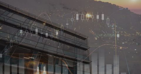 Digital Financial Analysis Over Modern Cityscape