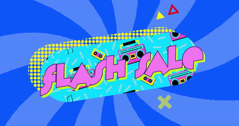 Flash Sale Promo with Retro Music Theme and Dynamic Design