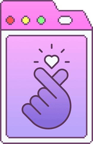 transparent interface icon of finger heart gesture in pastel browser window - Download Free Stock Videos Pikwizard.com