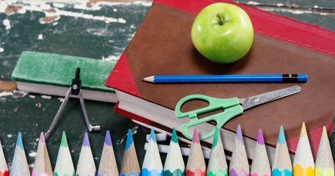 Back to School Supplies on Rustic Table - Download Free Stock Images Pikwizard.com