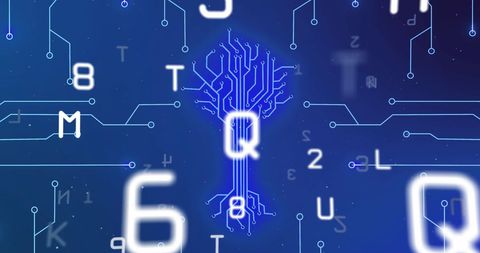 Quantum Circuitry Visualization with Overlapping Characters - Download Free Stock Images Pikwizard.com