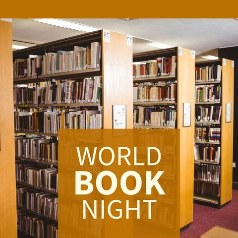 world book night celebration at library bookshelves - Download Free Stock Templates Pikwizard.com