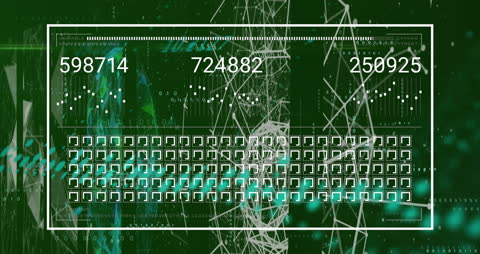 Abstract Digital Network with Data and Numbers Overlay