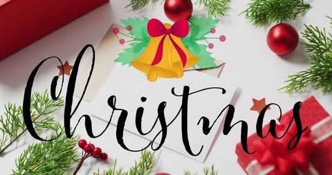 Festive Christmas Decorations with Envelope Background - Download Free Stock Images Pikwizard.com