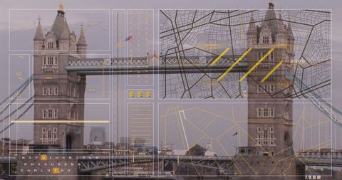 Futuristic Data Interface Over London Bridge - Download Free Stock Images Pikwizard.com