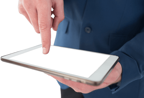 Businessman Using Transparent Tablet in Corporate Attire - Download Free Stock Videos Pikwizard.com
