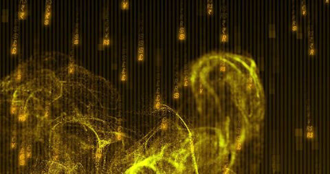 golden digital code streams on abstract neural network - Download Free Stock Images Pikwizard.com
