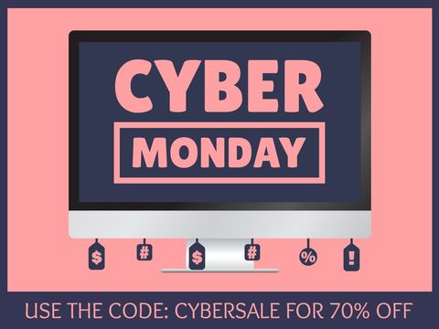 cyber monday discount on computer screen for online promotions - Download Free Stock Templates Pikwizard.com