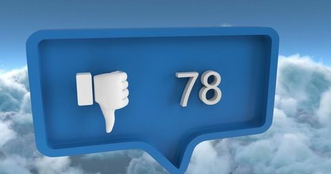 Social media engagement unlikes, cloud background
