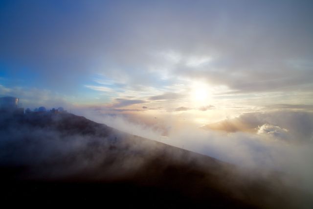 Sunrise Over Misty Mountain Peaks with Soft Clouds - Download Free Stock Photos Pikwizard.com