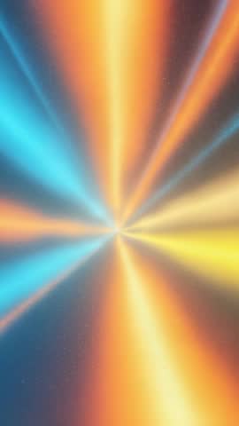 Vertical Loop Video Orange Teal Light Burst Radiating from Center Futuristic Motion Background