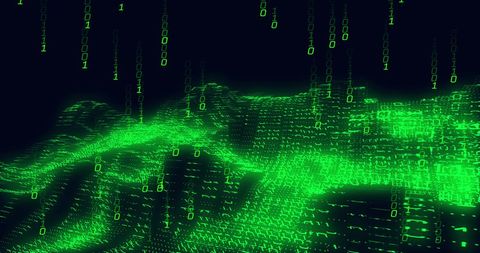Abstract Binary Code Data Flow in Virtual Matrix - Download Free Stock Images Pikwizard.com