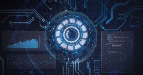 Futuristic Digital Interface with High-Tech Circuit Board Elements - Download Free Stock Images Pikwizard.com