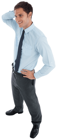 Transparent Thinking Businessman Standing with Hand on Head - Download Free Stock Videos Pikwizard.com