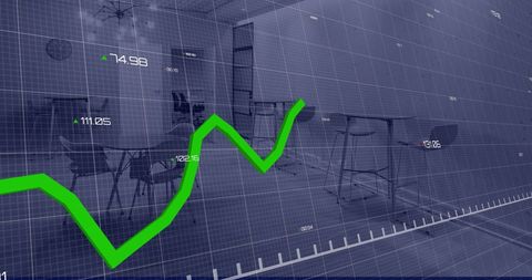 Digital Data Display in Modern Office on Virtual Grid - Download Free Stock Images Pikwizard.com