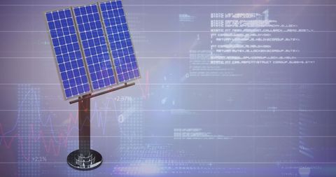 Solar Panel with Digital Financial Data Projection