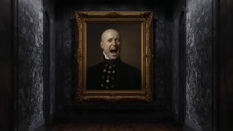 Victorian Portrait Screams in Silent Hallway