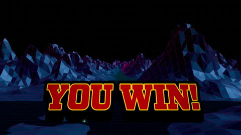 Retro Game Landscape with Winning Message