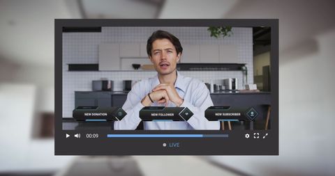 Digital Vlog with Interactive Social Media Overlay - Download Free Stock Images Pikwizard.com