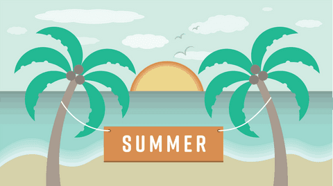 transparent tropical illustration with summer text and palm trees - Download Free Stock Videos Pikwizard.com