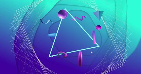 Futuristic 3D Network: Rotating Triangle and Shapes on Abstract Background - Download Free Stock Images Pikwizard.com