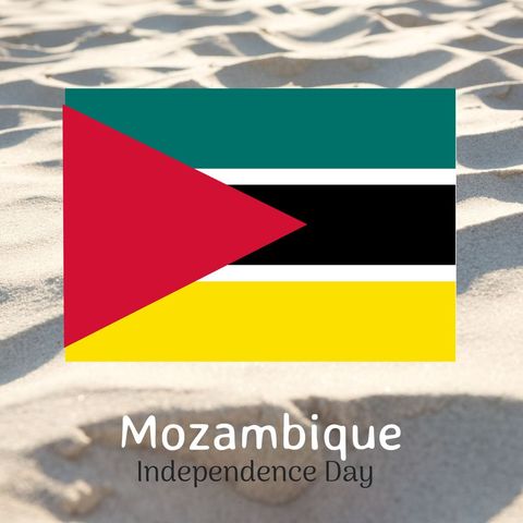 mozambique independence day flag on sandy beach celebration - Download Free Stock Templates Pikwizard.com