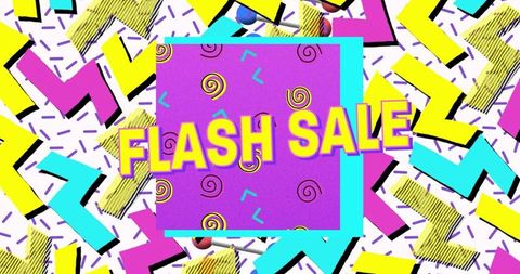 Retro Flash Sale Background with Bold Vibrant Colors